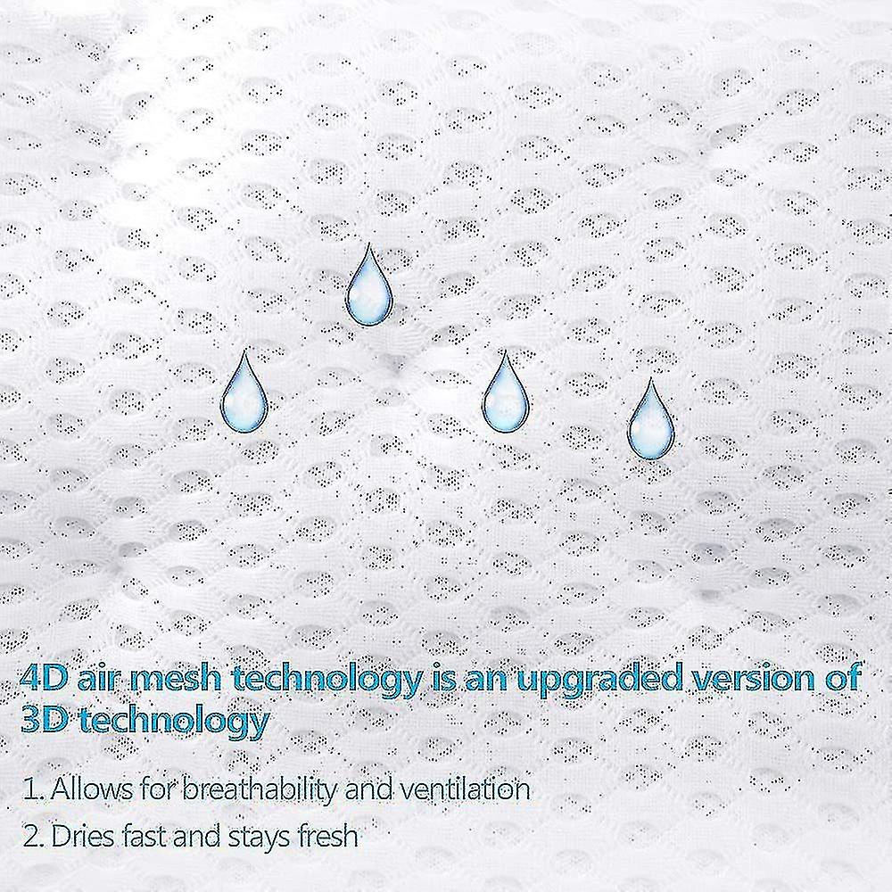 Bath Pillow， Bathtub Spa Pillow With 4d Air Mesh Technology And 7 Suction Cups， Helps Support Head，