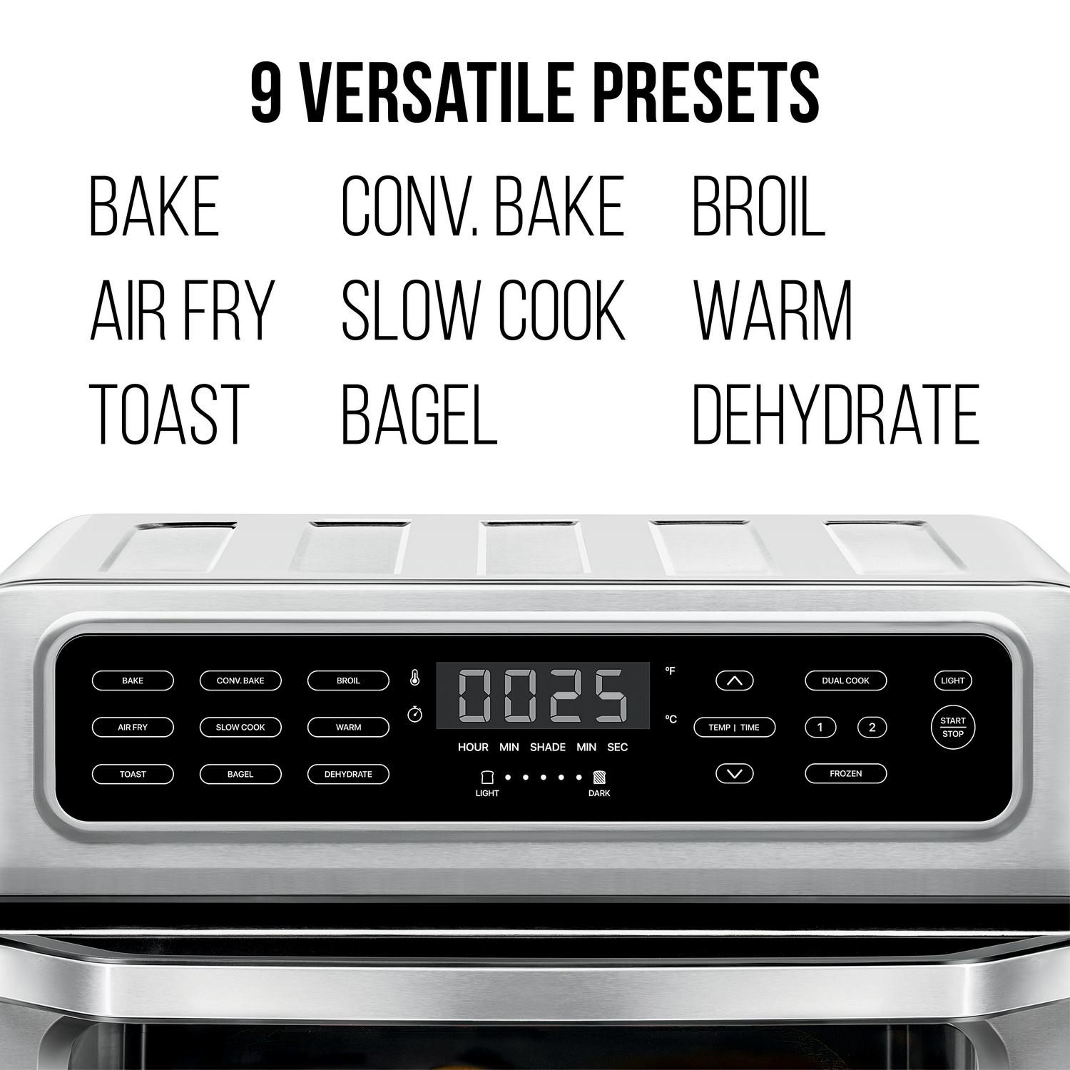 Chefman Toast-Air Dual-Function Air Fryer + Toaster Oven， Stainless Steel， 20 Liter