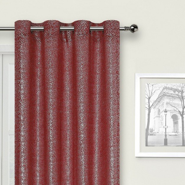 Kate Aurora Glam Chic Living 2 Pack Metallic Foil Sparkle Slub Sheer Grommet Top Curtain Panels