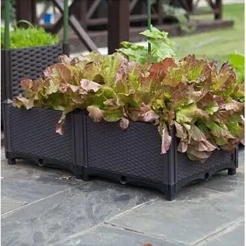 High Quality plastic grow box Brown Vegetable Grow Elevated Plastic Raised Garden Bed Garden Supplies