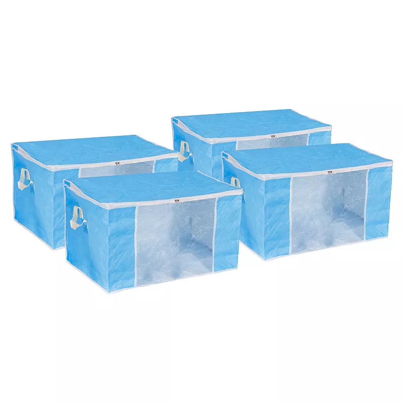 Clothes Storage Bags Comforters Blanket Closet Boxes Organizer， 4pcs