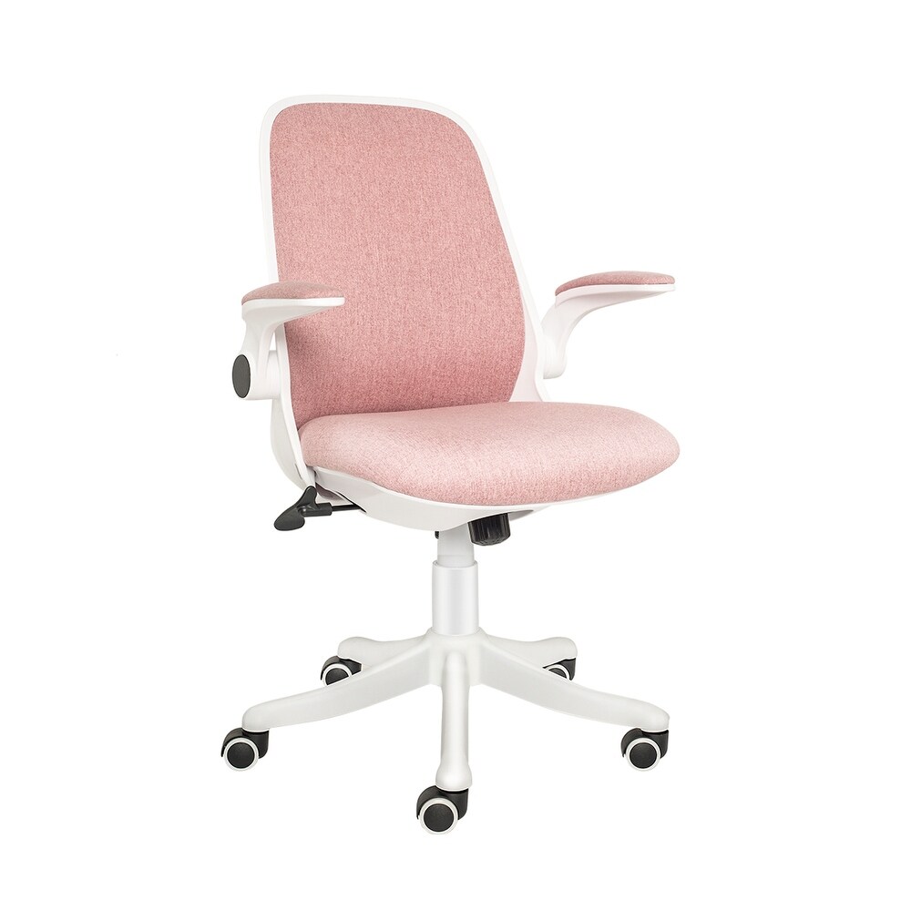 Pink Adjustable Height Ergonomic Mesh Chair with Flip up Arms   24*23*39.5