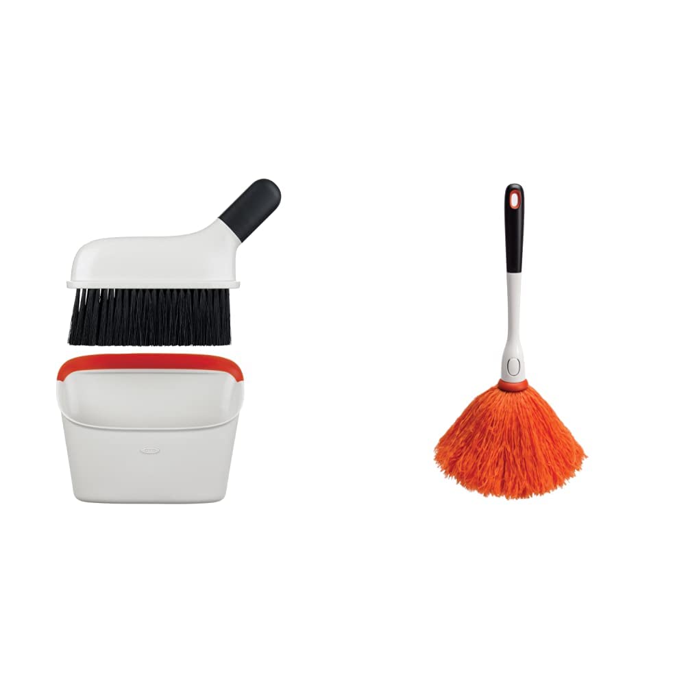 OXO Good Grips Dustpan and Brush Set, White