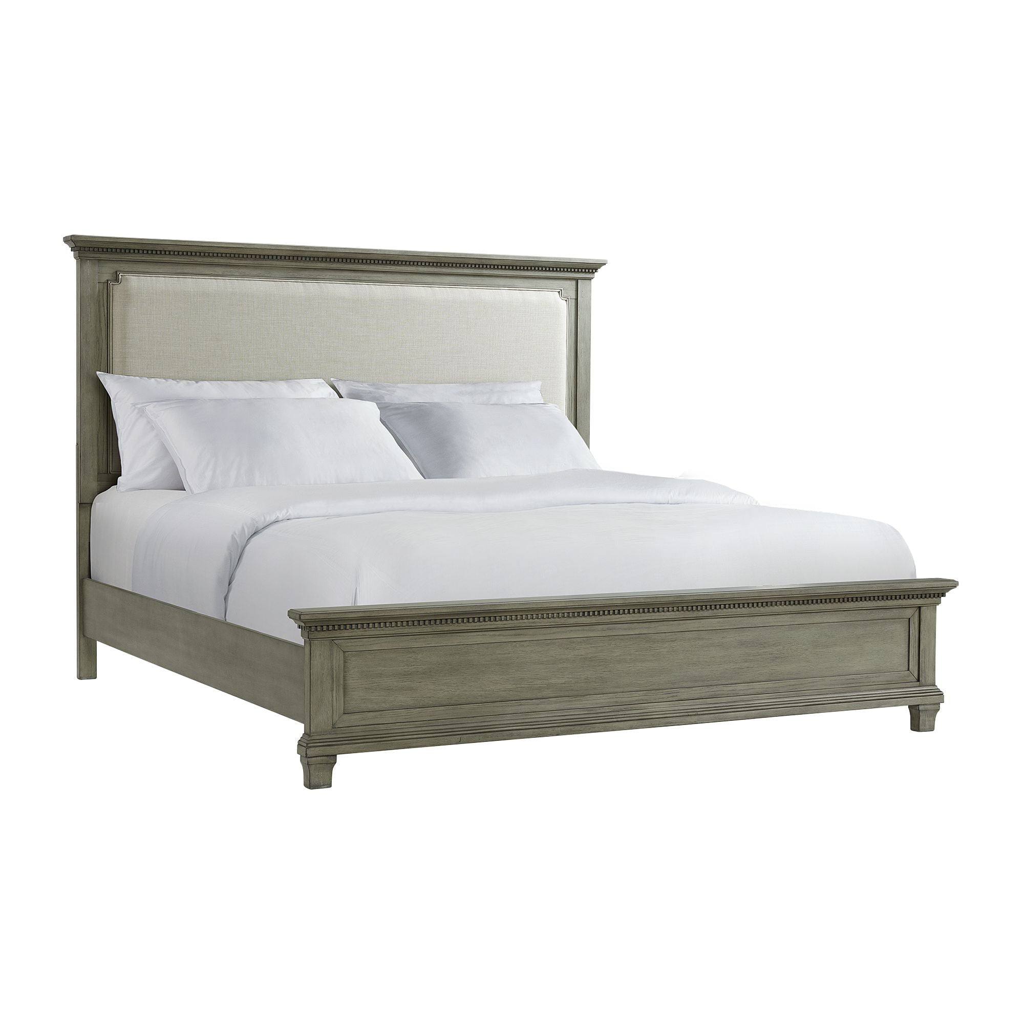 Elements Clovis Contemporary Wood Panel Bed, King, Grey