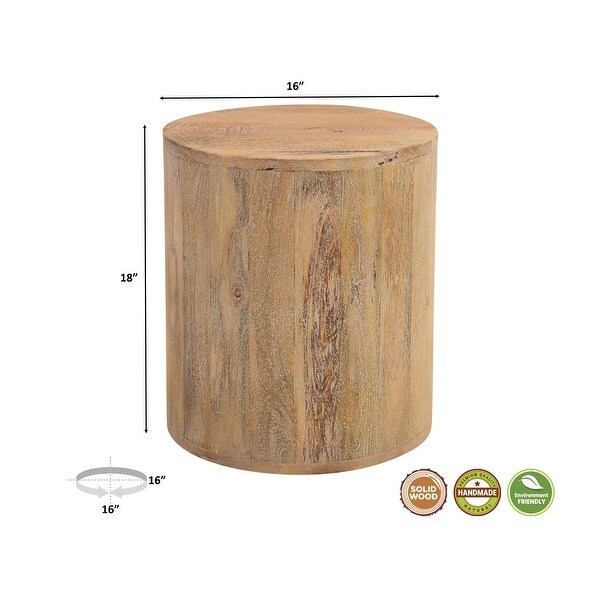 Caden Wood Drum Coffee Table