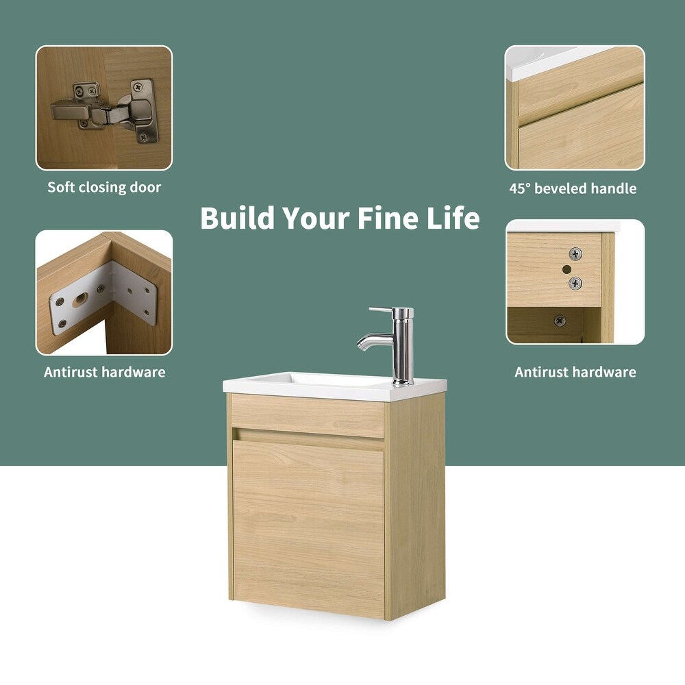 Single Sink Bathroom Vanity  16 Inch Width for Small Bathrooms