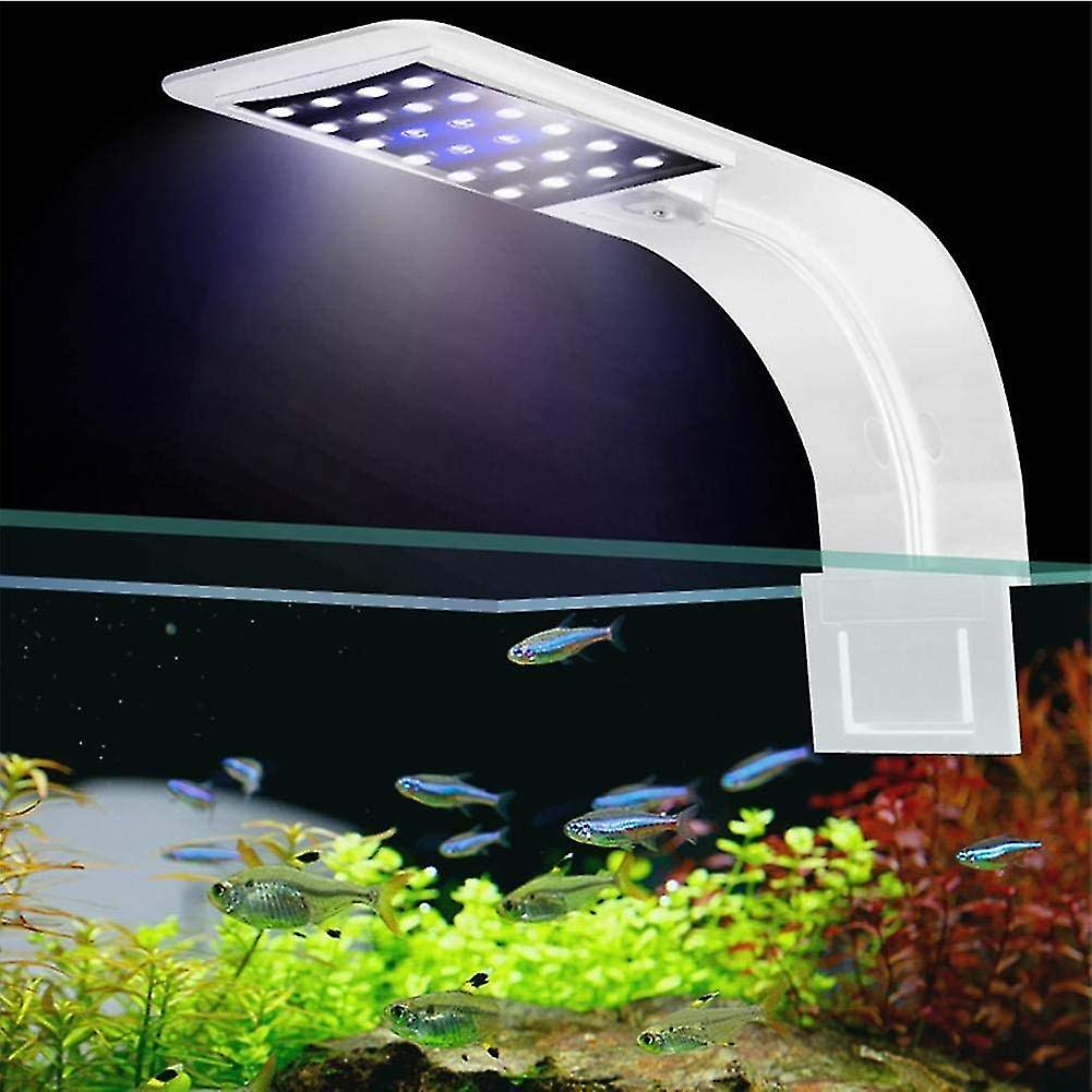 Ultra-slim Led Light For Small Aquarium， Mini Aquarium Clamp Lamp ， 10w (white)