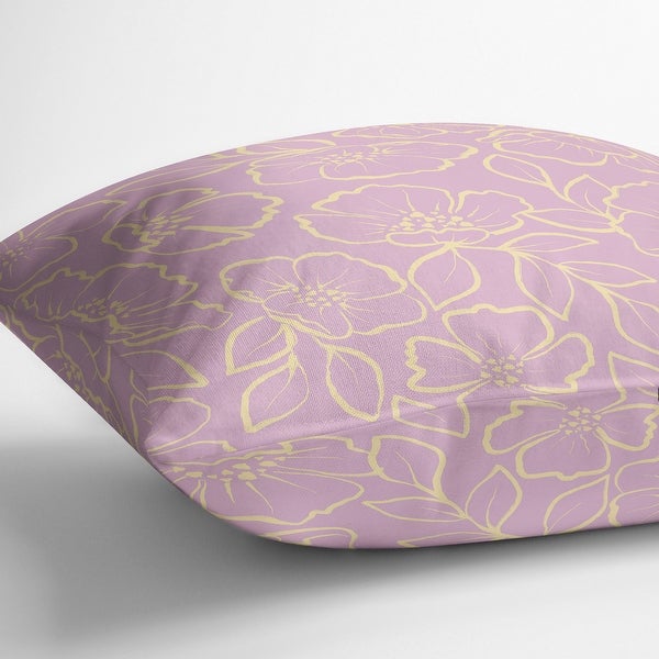 DOGWOOD SKETCH LAVENDER Indoor|Outdoor Pillow By Kavka Designs