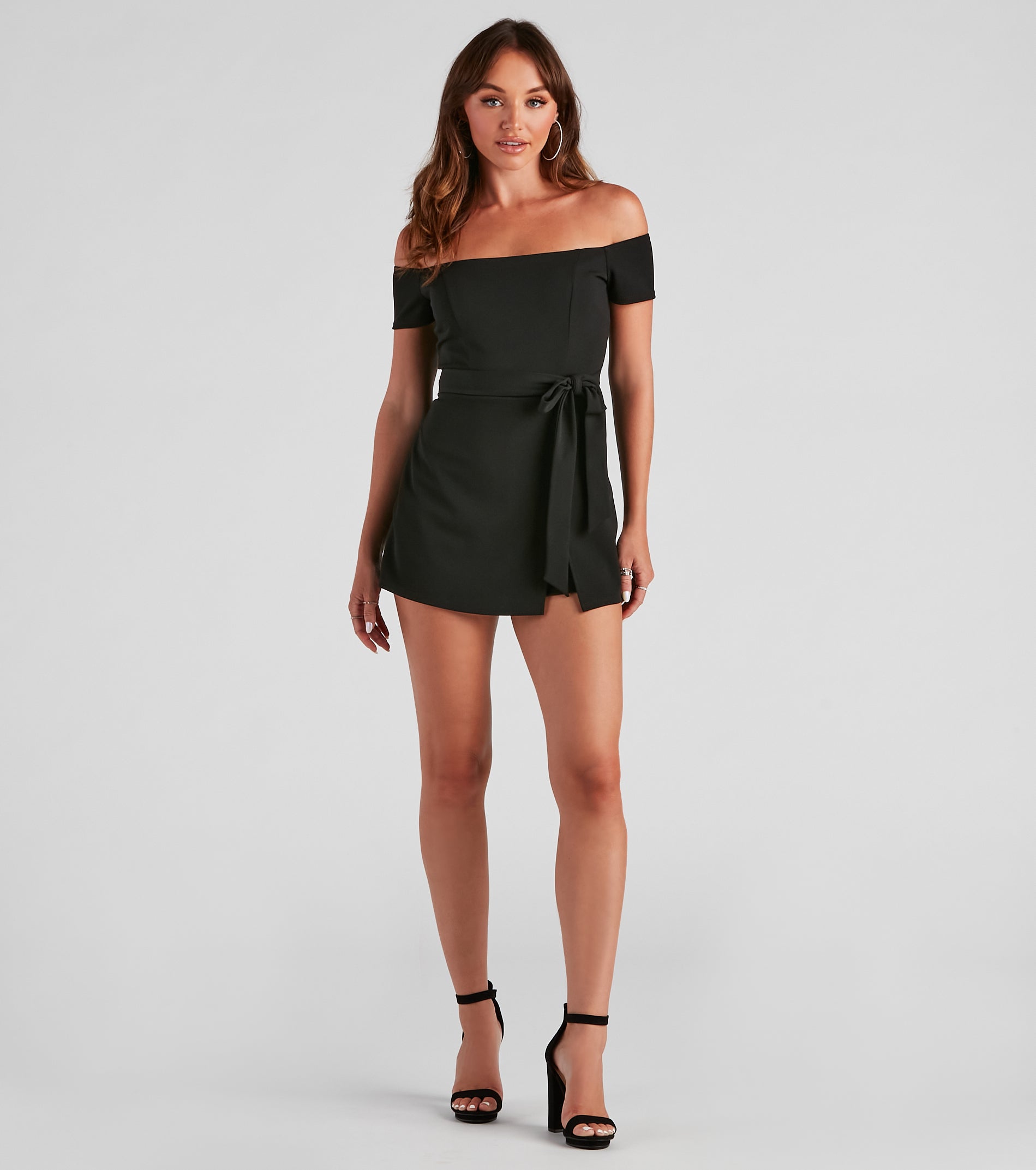 Tied To You Crepe Skort Romper