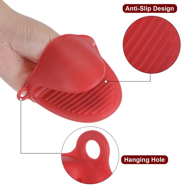 2pcs Silicone Pot Holders Pinch Grips Oven Mitts Mini Oven Mitts