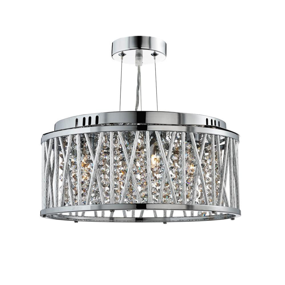 Searchlight 8333-3CC Elise Polished Chrome & Aluminium Tube 3 Lamp Round Pendant Light