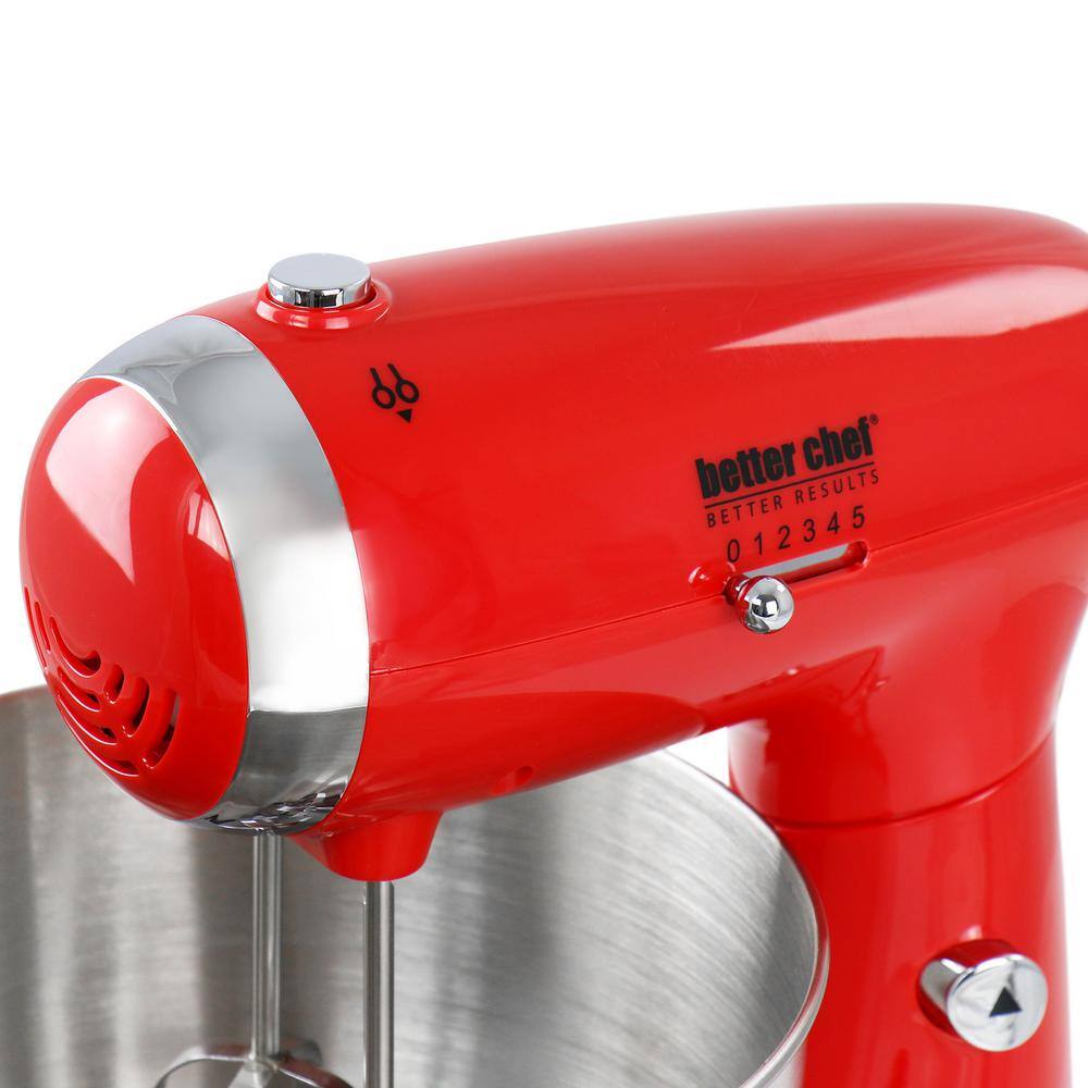 Better Chef 350-Watt MegaMix 5 Speed 3.5 qt. Stand Mixer in Red 985117966M