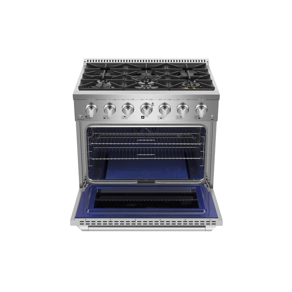 Empava 36 in. 5.2 cu.ft. Gas Range with Single Oven in Stainless Steel EMPV-36GR08