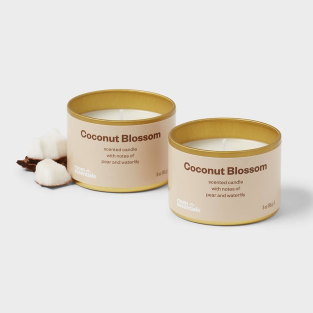 2pk 3oz Tin Gift Set Coconut Blossom