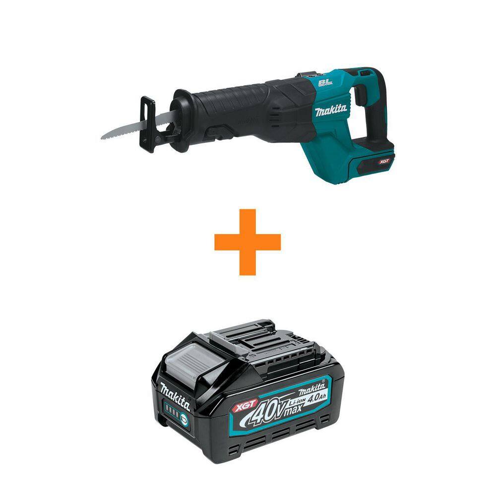 Makita 40V Max XGT Brushless Cordless Recipro Saw (Tool Only) with bonus 40V Max XGT 4.0Ah Battery GRJ01Z-BL4040