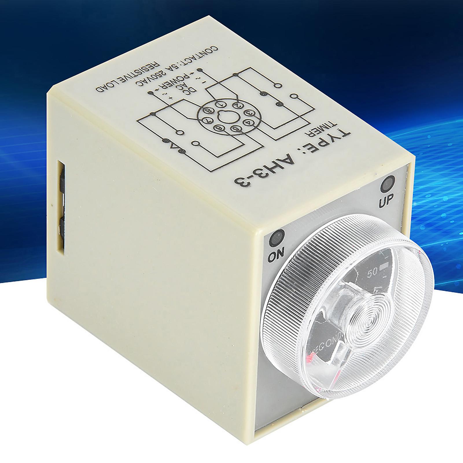 Electronic Time Relay 8 Pins Release Delay Timer 35mm Din Rail Mount 60s Delay Range (ac220v)