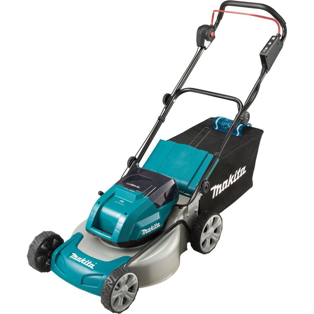 Makita 18 in. 18-Volt X2 (36-Volt) LXT Lithium-Ion Cordless Walk Behind Push Lawn Mower Kit with 4 Batteries (4.0 Ah) XML03CM1