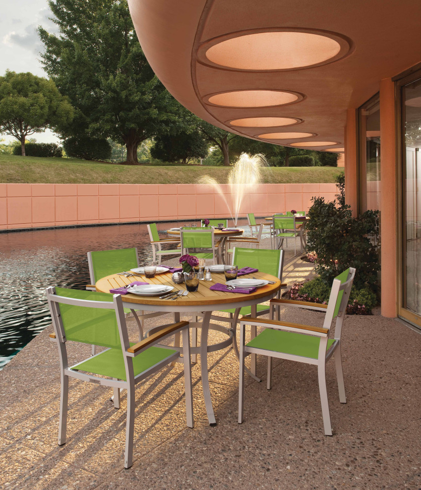 Paphos Sling Seat Armchair   Contemporary   Outdoor Dining Chairs   by Oxford Garden  Houzz