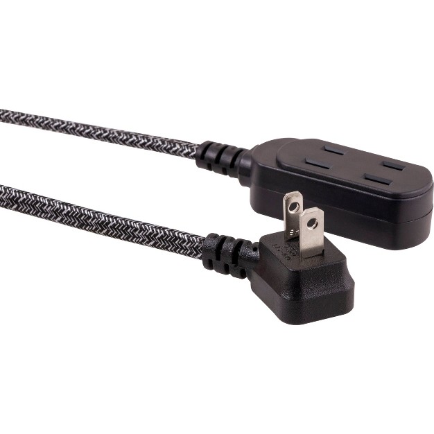 Cordinate 15 x27 3 Outlet Polarized Extension Cord Dark Gray