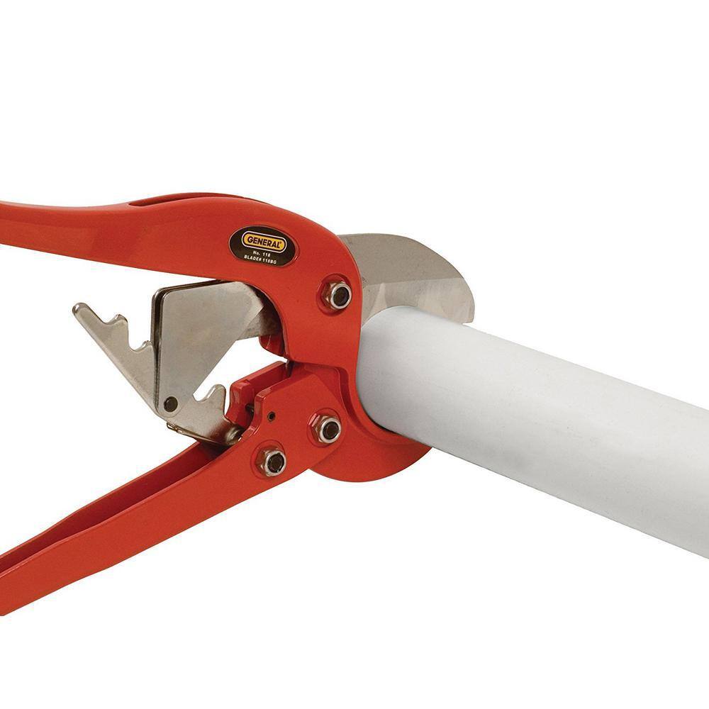 General Tools Heavy-Duty Ratchet PVC Pipe  Hose Cutter 118