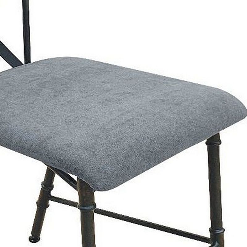 Office Chair with Cushioned Seat and Industrial Metal Pipe Legs， Gray