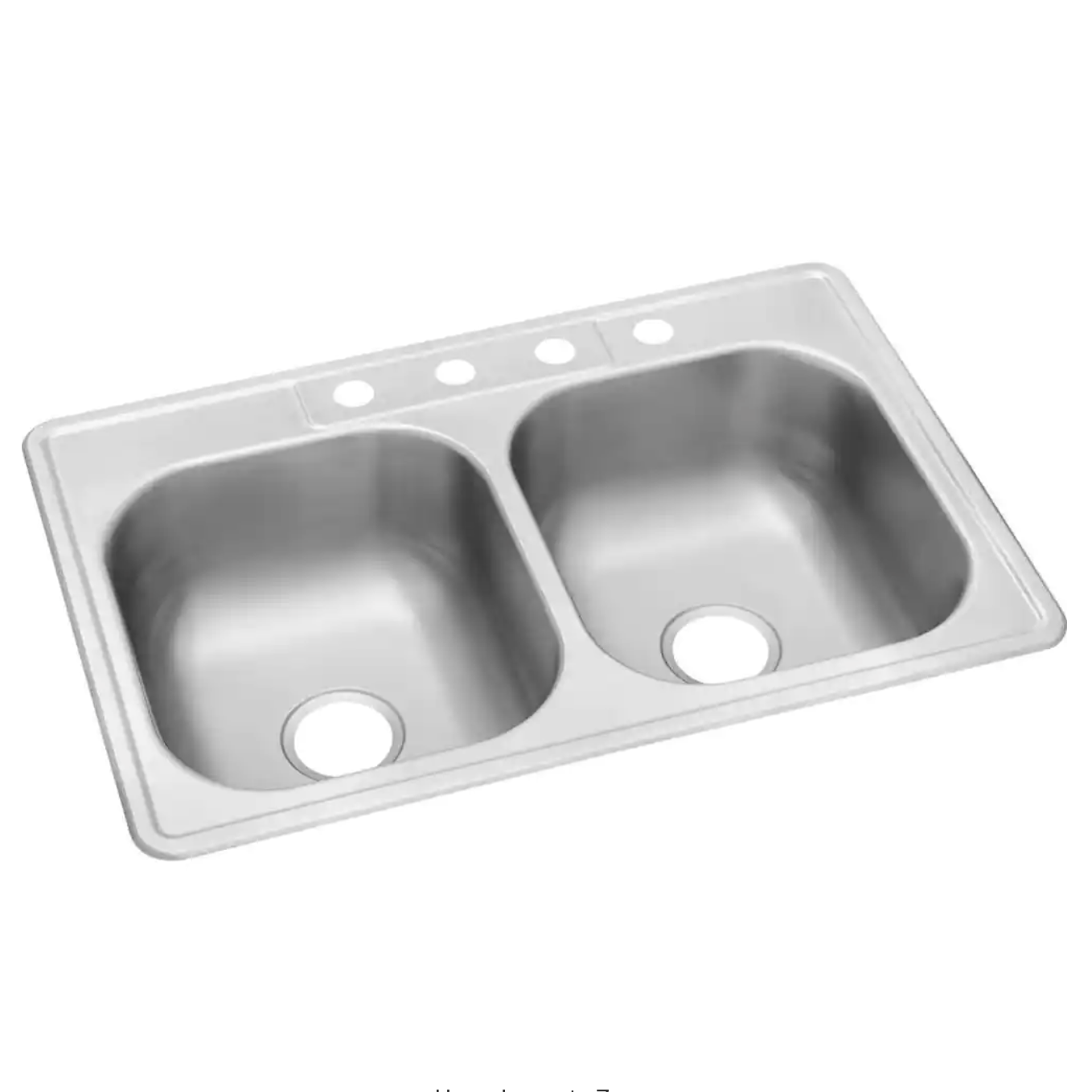 Glacier Bay Drop-In Stainless Steel 33 in. 4-Hole Double Bowl Kitchen Sink