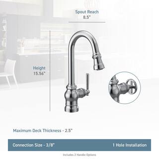 MOEN Paterson Single-Handle Bar Faucet with Pull-Down Sprayer and Power Boost in Matte Black S52003BL