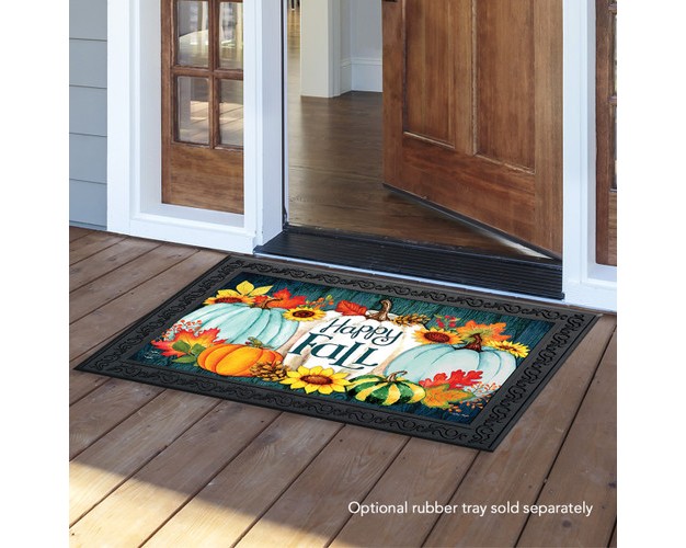 Briarwood Lane Happy Fall Pumpkins Primitive Doormat Autumn Leave