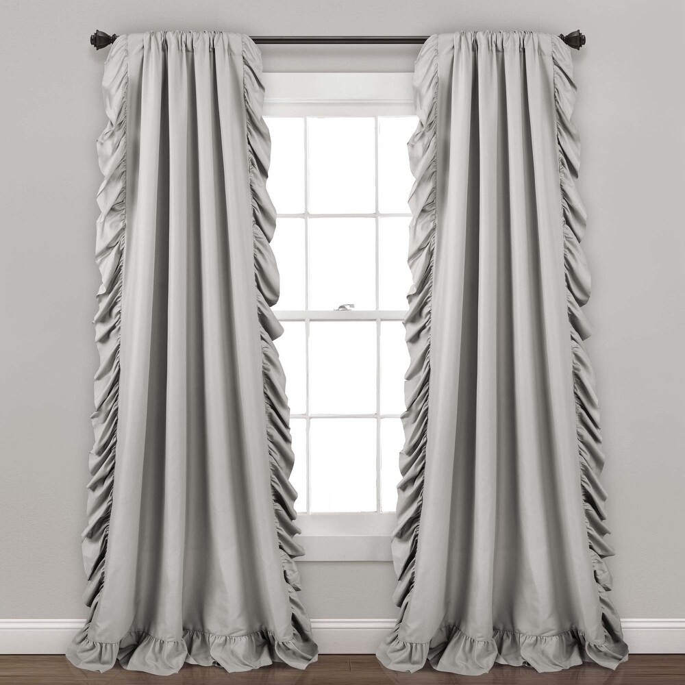 The Gray Barn Gila Ruffled Edge Curtain Panel Pair