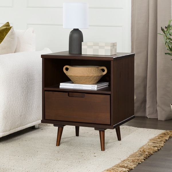 Middlebrook Mid-Century Solid Wood 1-Drawer Side Table