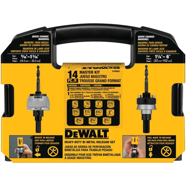 DEWALT 13 Piece Bi-Metal Hole Saw Kit