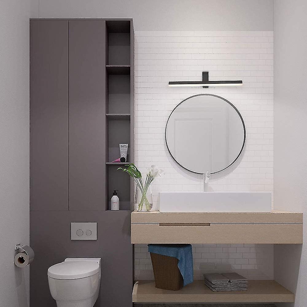 Bathroom Wall Lights Led Black Bath Mirror Lamps Indoor Metal Acrylic Wall Lighting Fixture 14w 60cm [energy Class A++]