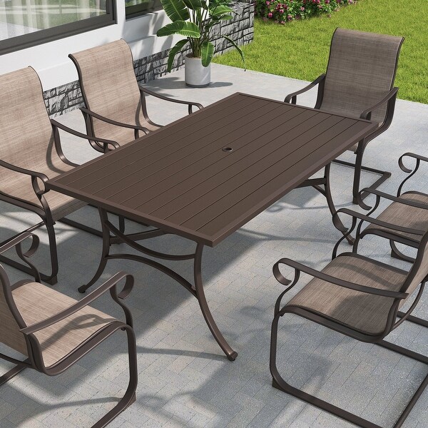 Iron rectangular dining table for terrace