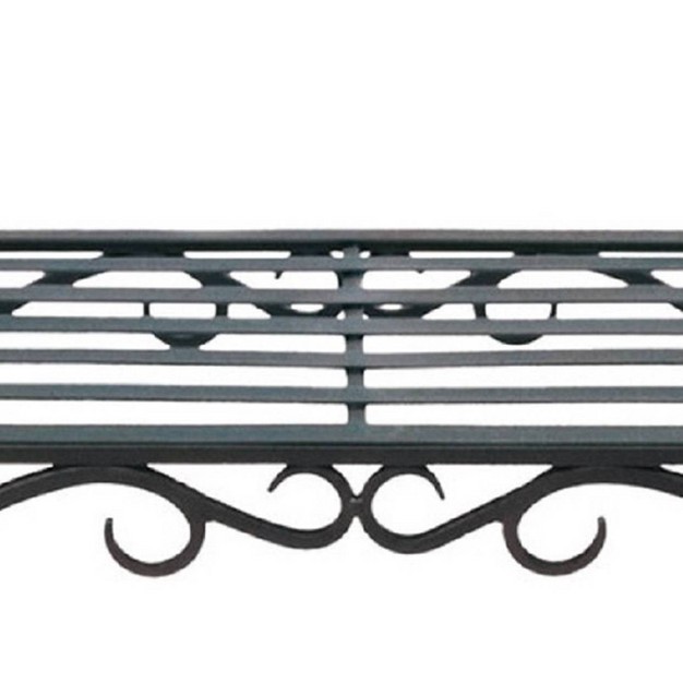 Wrought Iron Curved Arbor Bench Black Achla Designs