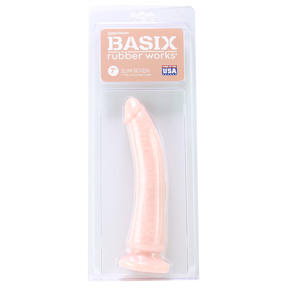 Basix Slim 7 Inch Dildo in Flesh