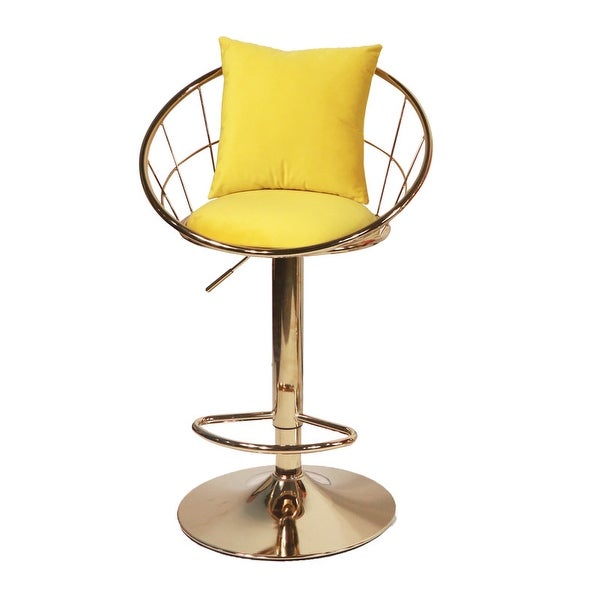 360 Degree Rotation Adjustable Height Velvet Barstool