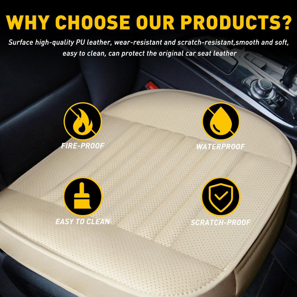 Car Seat Cover Full Surround Universal Cushion， Beige Front and Rear Split Car Seat Cover Auto Interior Accessories