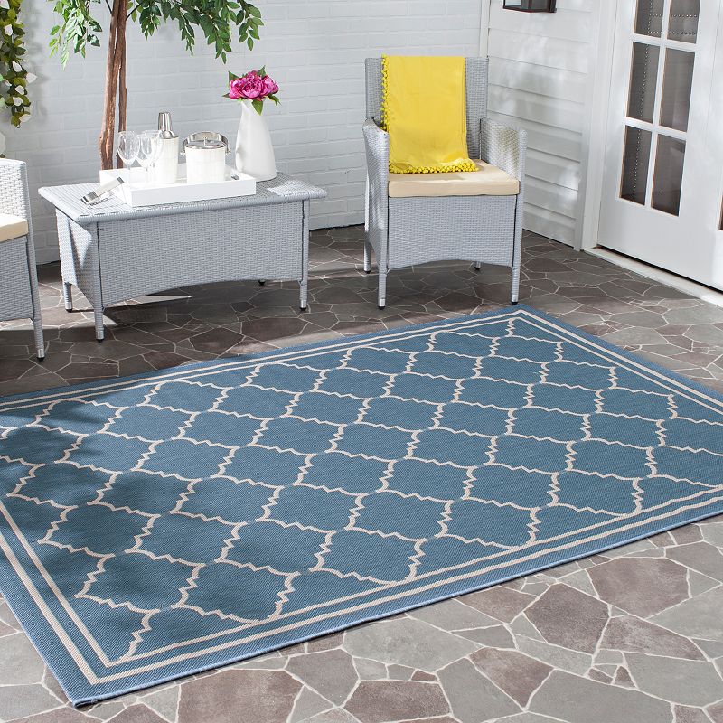 Safavieh Courtyard Jagged Edge Framed Trellis Indoor Outdoor Rug