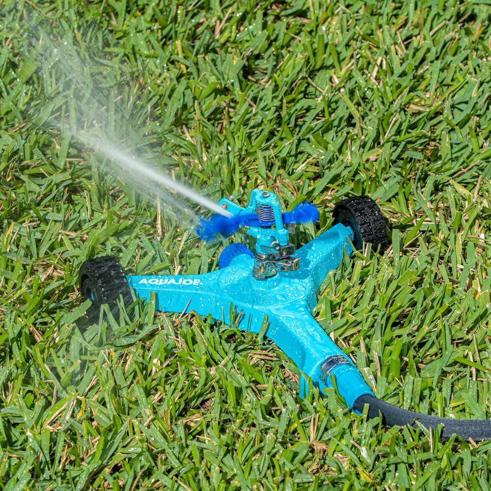 AQUA JOE 10 in. Indestructible Zinc Impulse 360-Degree Sprinkler AJ-IS10WB