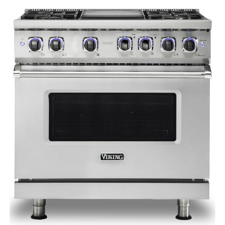 Viking 36-inch Freestanding Dual-Fuel Range with Elevation Burners CVDR7362-4GSS