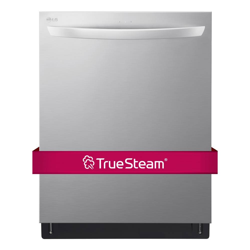 LG 24 in. in PrintProof Stainless Steel Top Control Dishwasher with Towel Bar TrueSteam and QuadWash LDTS5552S