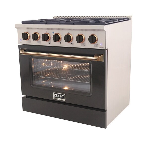 36 in. 5.2 cu. ft. Dual Fuel Range for Natural Gas with Sealed Burners and Convection Oven in Stainless Steel