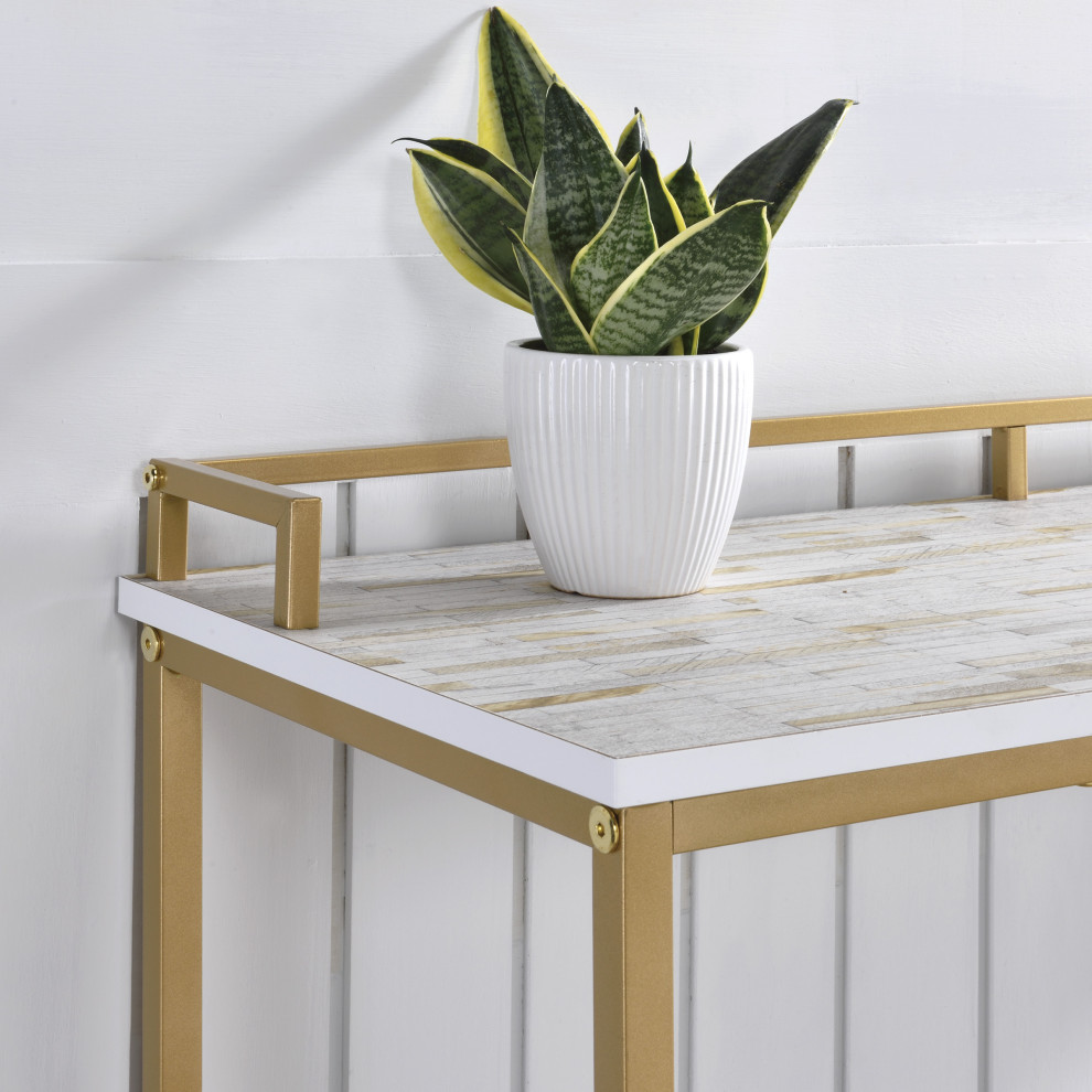 Brighton Console Table With Faux Black Marble Top and Black Metal Frame   Contemporary   Console Tables   by Office Star Products  Houzz