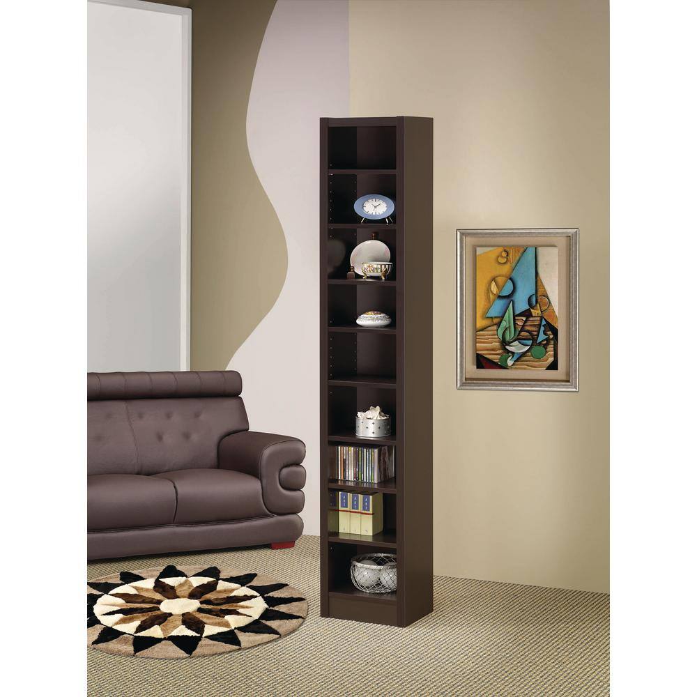 Coaster Home Furnishings Narrow 70.75 in. Cappuccino 9-Shelf Bookcase 800285