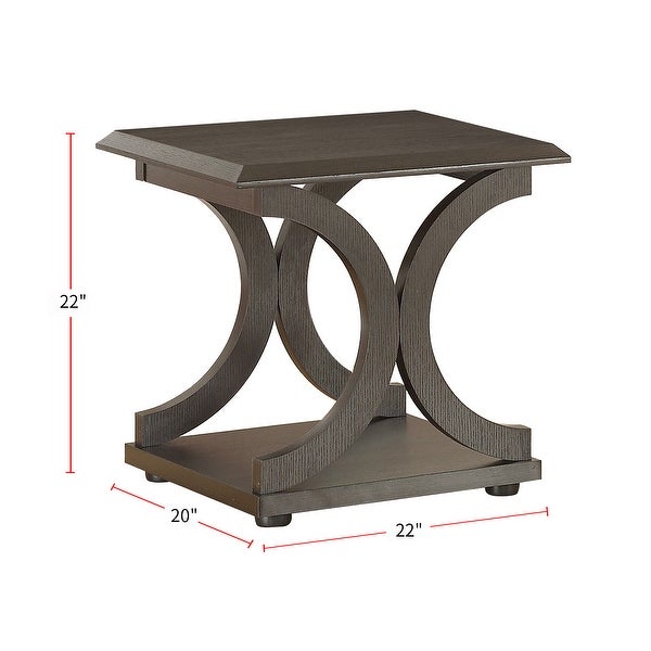 C-Shape Base End Table in Cappuccino