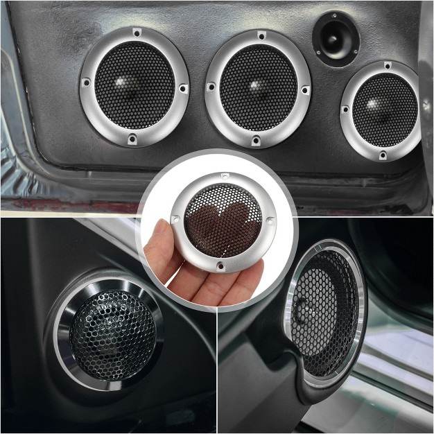 Unique Bargains Round Mesh Trim Car Auto Speaker Grille Cover Silver Tone