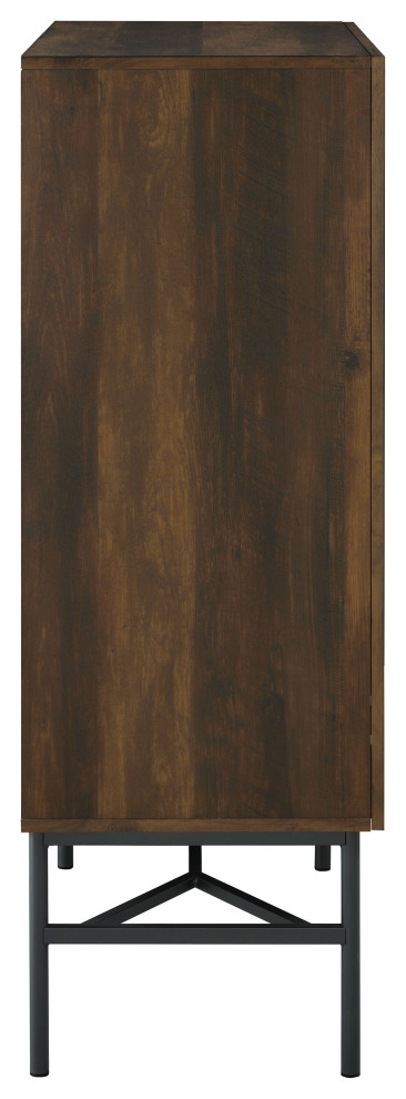 Bonilla 2 door Accent Cabinet With Glass Shelves Accent Cabinet Brown   Modern   Accent Chests And Cabinets   by Modon  Houzz