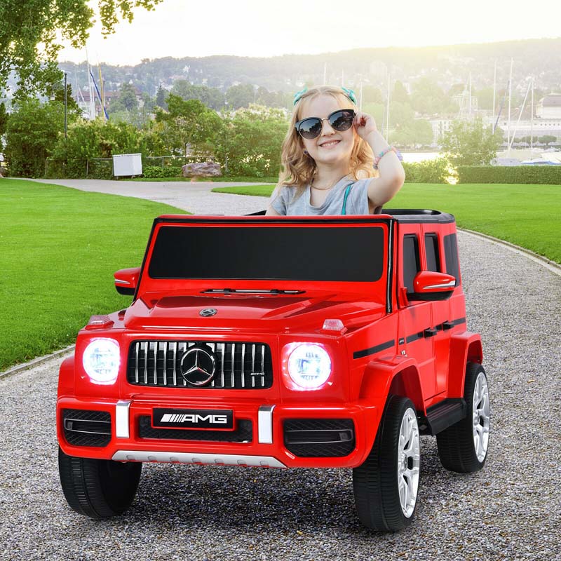 Licensed Mercedes-Benz G63 Kids Ride On Car, 12V Battery Powered Electric Toy Car with Spring Suspension