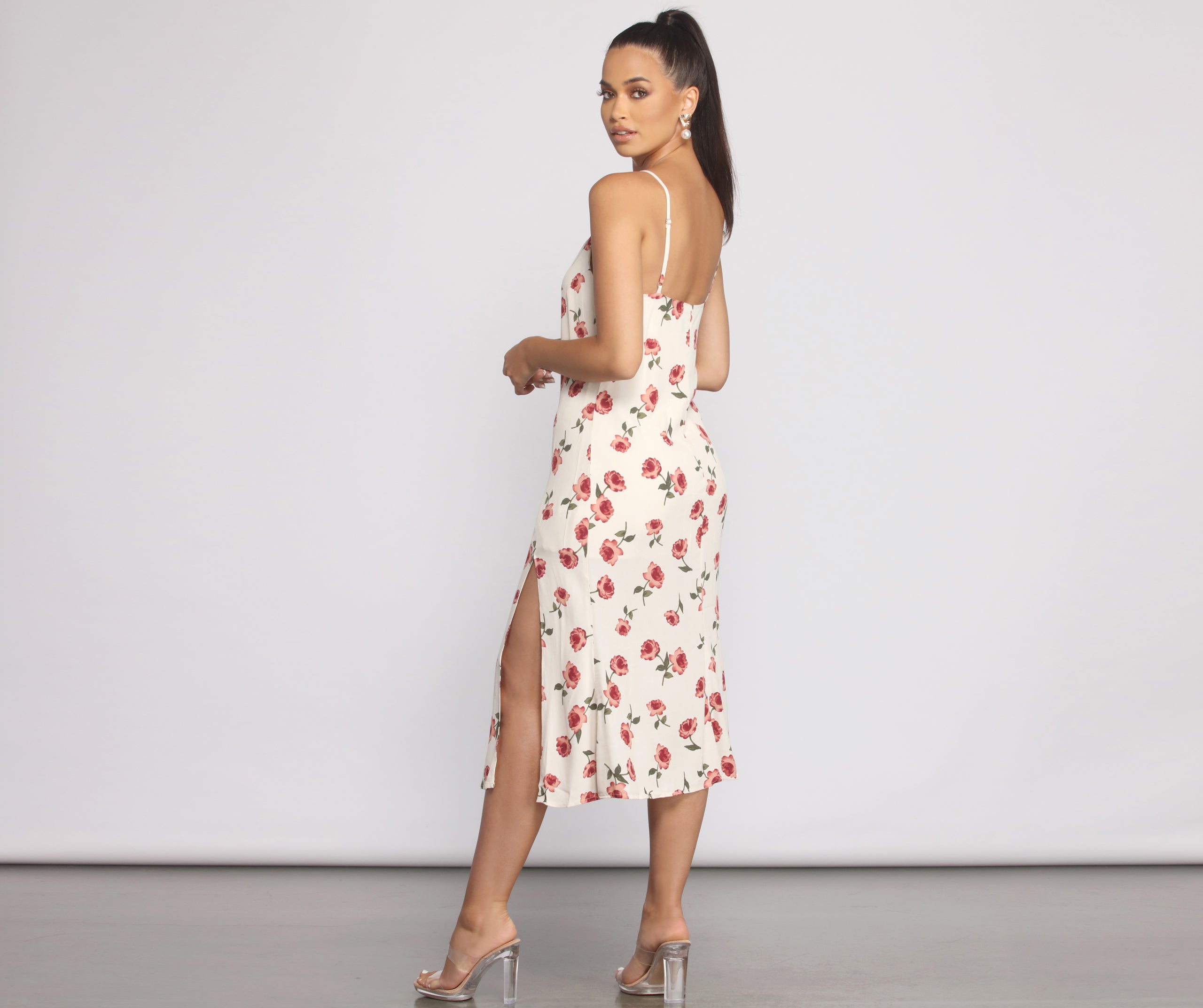 Keep It Rosey Slip Midi Dress