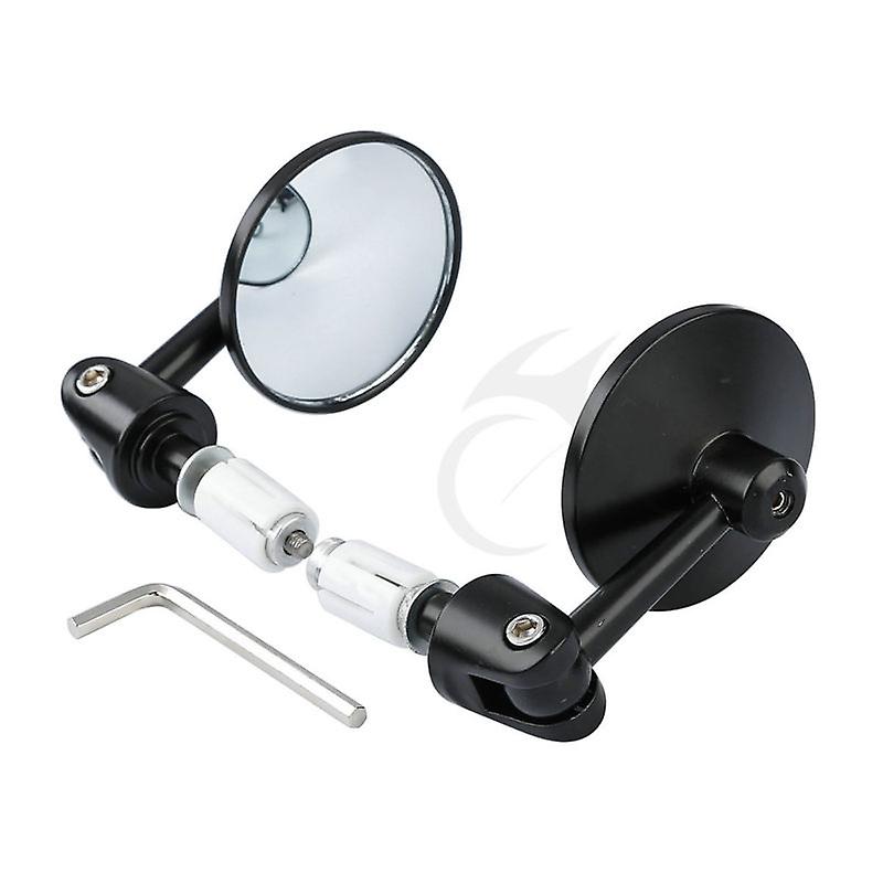 Born Pretty Black 7/8andquot; Handle Bar End Convex Rearview Mirrors For Ducati Kawasaki Suzuki